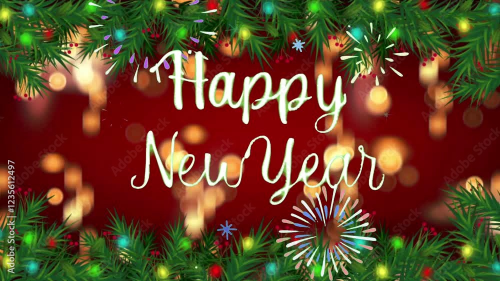 Animation white light bokeh with red background for design Christmas or new year template. Animation white light bokeh with red background for design Christmas or new year template.