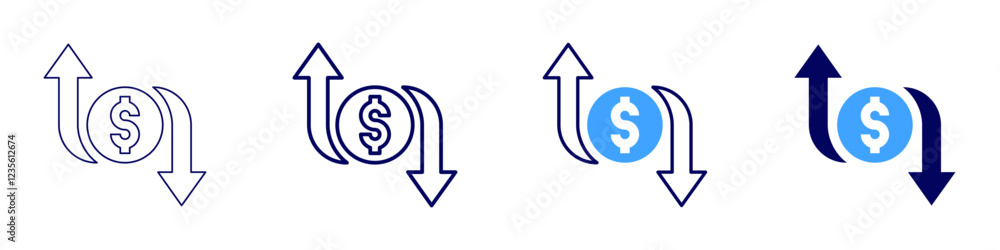 Money plan icon in 4 different styles. Thin Line, Line, Bold, and Bold Line. Duotone style. Editable stroke Money plan icon in 4 different styles. Thin Line, Line, Bold, and Bold Line. Duotone style. Editable stroke