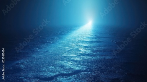 Ocean light path hope, dark waves, future photo