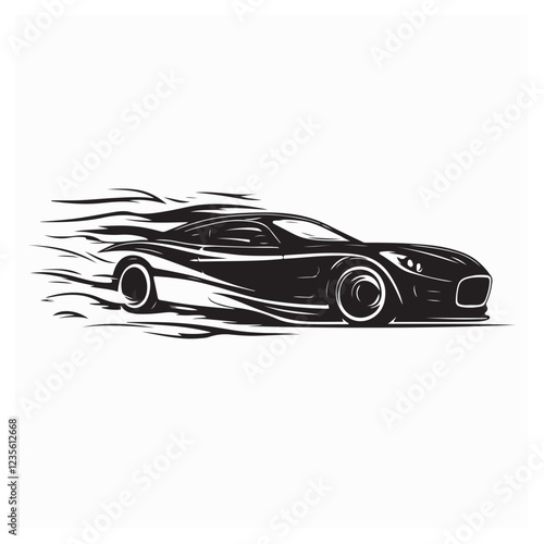 Car Flames Images. Black Car Silhouette Fire Flame Effect Stock Vector.