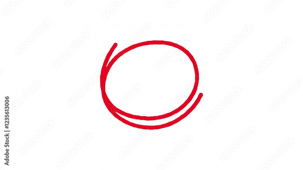 Hand drawn red doodle circle animation on transparent background. 4k Video Hand drawn red doodle circle animation on transparent background. 4k Video