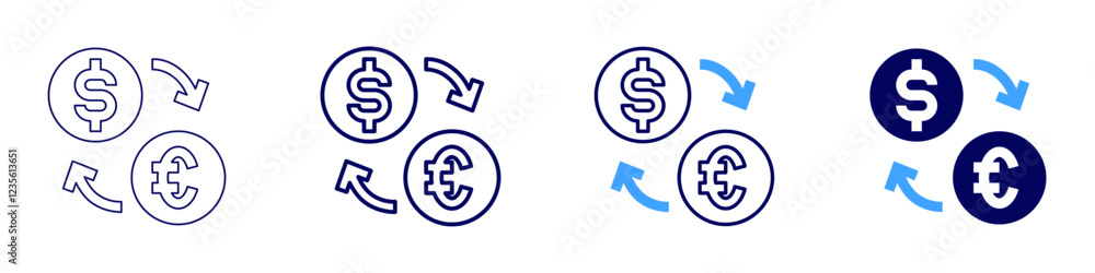 Money terms icon in 4 different styles. Thin Line, Line, Bold, and Bold Line. Duotone style. Editable stroke Money terms icon in 4 different styles. Thin Line, Line, Bold, and Bold Line. Duotone style. Editable stroke