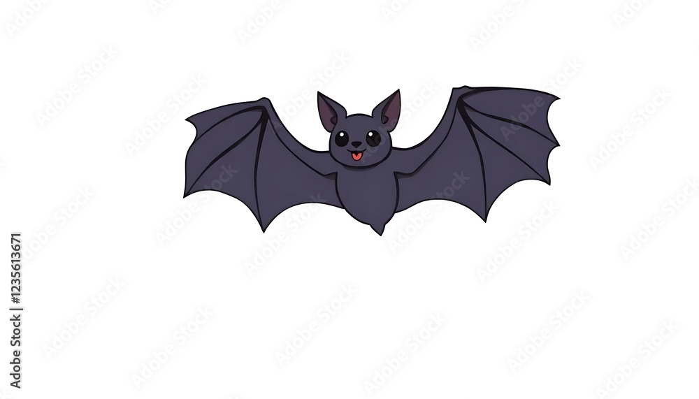Fototapeta premium Bat Mid-Flight White Background