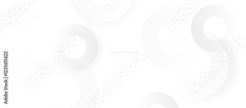 Minimalist White Abstract Background with Circular Patterns