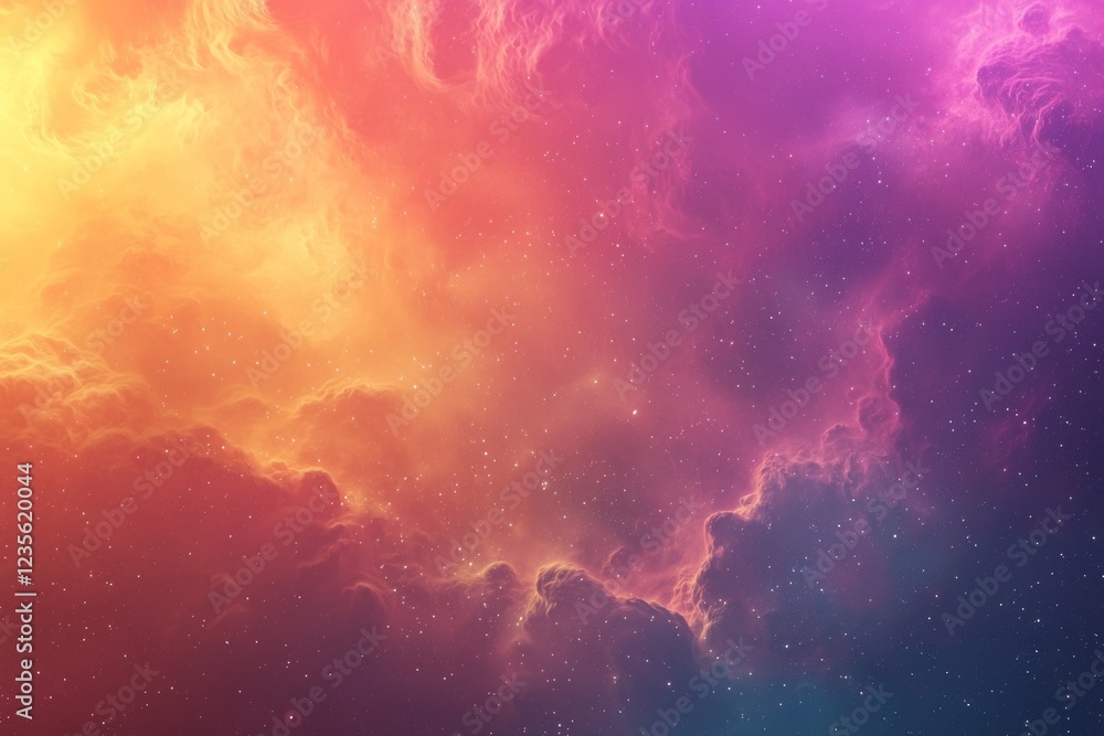 Fototapeta premium Colorful nebula clouds in space, a vibrant background
