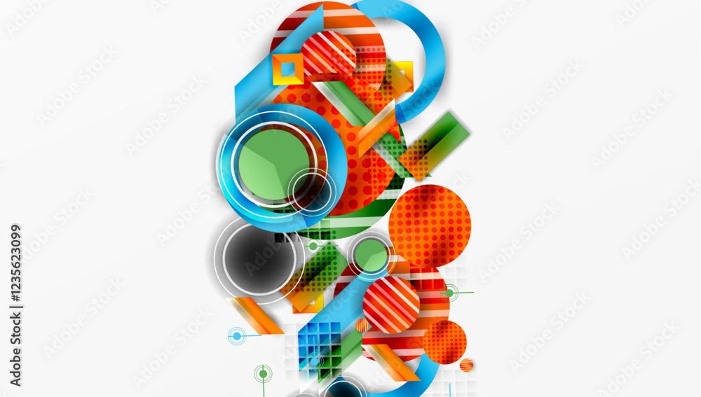 Fototapeta premium Abstract design with layered geometric shapes