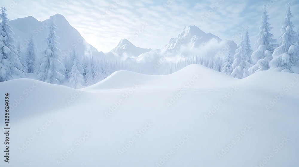 Obraz premium A breathtaking dreamscape featuring a snowboarder defying gravity in a snowy landscape, capturing the essence of winter sports and adventure.