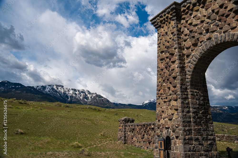 ancient gate stone landscape hill sky cloud ancient gate stone landscape hill sky cloud