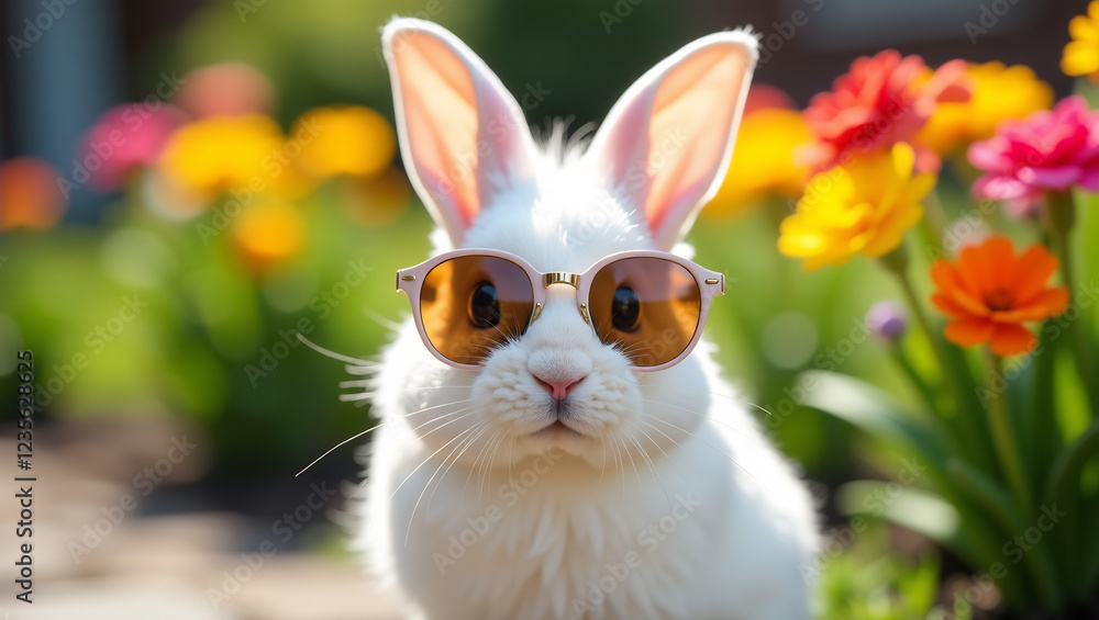 Fototapeta premium Bunny Wearing Sunglasses