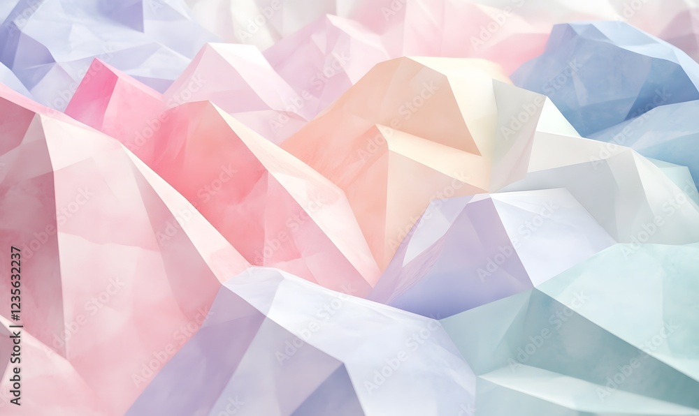 Naklejka premium Pastel polygonal landscape background; design texture