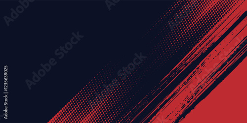 Red halftone dots blue color pattern gradient grunge texture background. Dot pop art comic sport style  arts modern vector
