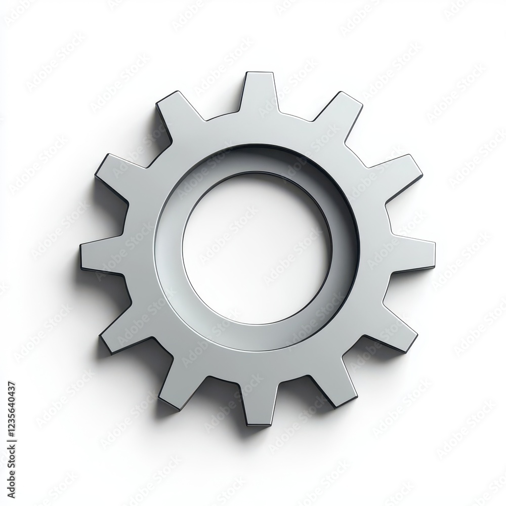 Single silver gear isolated on white background. Single silver gear isolated on white background.