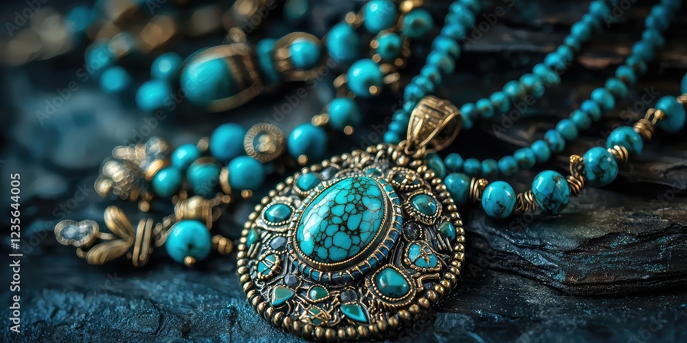 Boho-style jewelry with turquoise stones Boho-style jewelry with turquoise stones