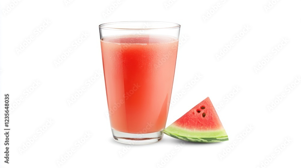 Refreshing Watermelon Juice in Glass with Slice Refreshing Watermelon Juice in Glass with Slice