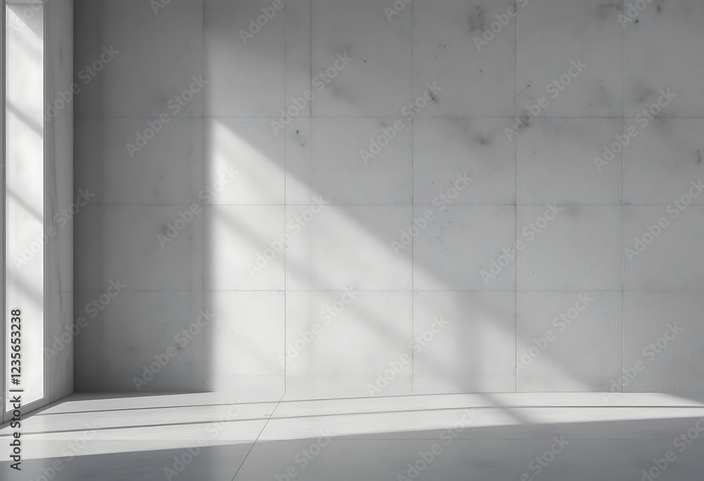 Obraz premium Minimalist Room Interior White Wall Sunlight
