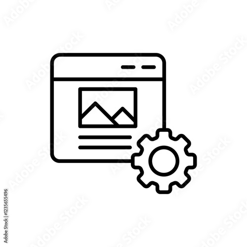 Content management outline icons, minimalist vector illustration ,simple transparent graphic element .Isolated on white background