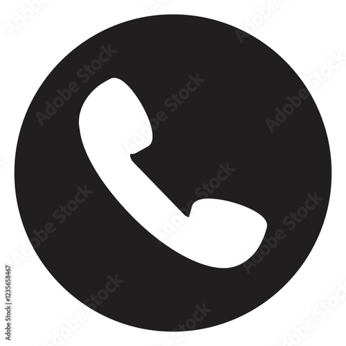 Phone icon set. Call sign. Flat illustration of vector icon on black background