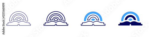 Book of fairy tales icon in 4 different styles. Thin Line, Line, Bold, and Bold Line. Duotone style. Editable stroke