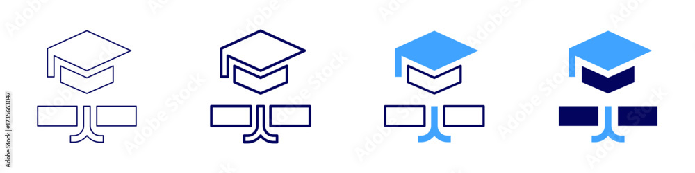 Education policies icon in 4 different styles. Thin Line, Line, Bold, and Bold Line. Duotone style. Editable stroke Education policies icon in 4 different styles. Thin Line, Line, Bold, and Bold Line. Duotone style. Editable stroke