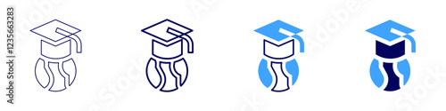 Education reform icon in 4 different styles. Thin Line, Line, Bold, and Bold Line. Duotone style. Editable stroke