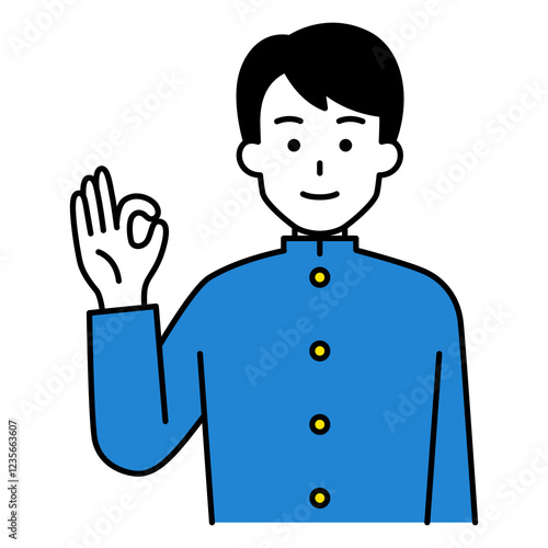 OKサインをする男子学生