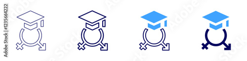 Sex education icon in 4 different styles. Thin Line, Line, Bold, and Bold Line. Duotone style. Editable stroke