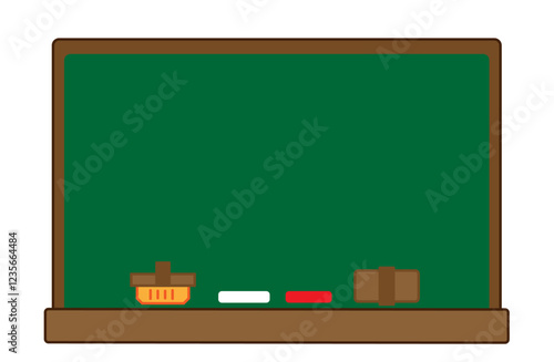Classroom blackboard illustration, color