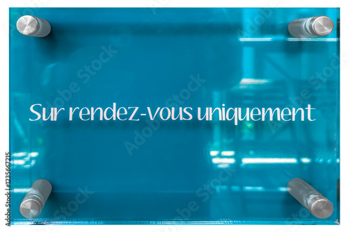Sur rendez-vous uniquement, marquage sur plaque professionnelle de rue pour profession libérale 