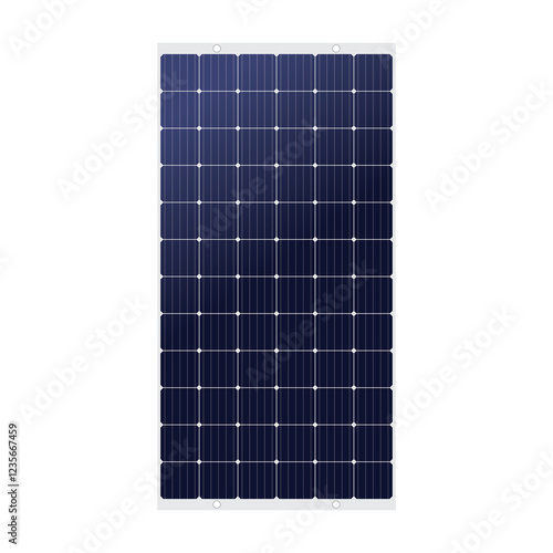 High-Efficiency Front View of Flexible Blue Solar Panel on Transparent Background: Innovative Renewable Energy Solution for Versatile Applications - Advanced Photovoltaic Technology on Adobestock