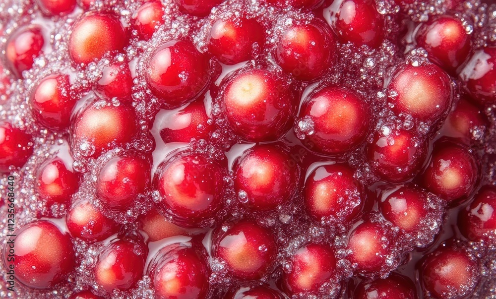 Fresh red berries in sparkling water Fresh red berries in sparkling water