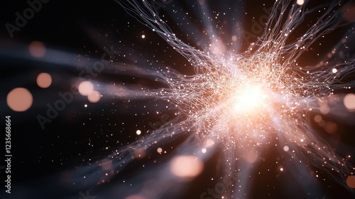 Wallpaper Mural Luminous Energy Burst with Abstract Light Connections Torontodigital.ca