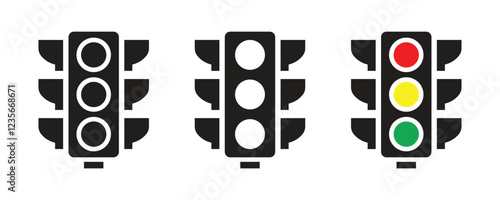 Vector Traffic Light Icon Silhouette