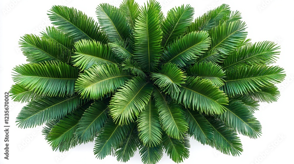 Naklejka premium Cycad Revoluta Leaves From a Top View Showcasing Lush Greenery and Unique Patterns. Generative AI