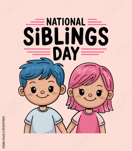 national siblings day, card, vector