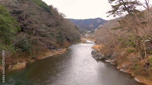 Japanese winter mountain scenery photo