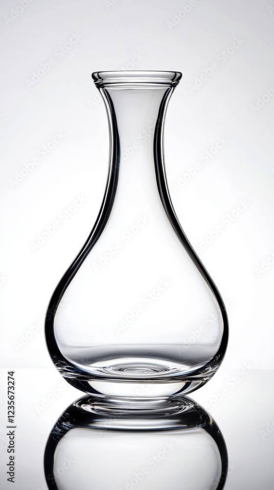 Elegant Glass Decanter with Smooth Curves and Bright Reflection Elegant Glass Decanter with Smooth Curves and Bright Reflection