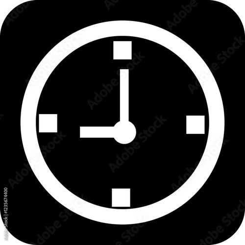 Rounded Filled Wall Clock Icon