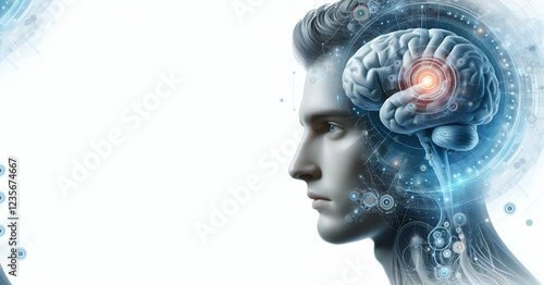 Wallpaper Mural The human brain is the central control center for coordinating bodily functions, generative ai Torontodigital.ca