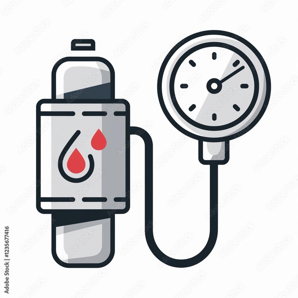 vector flat illustration of blood pressure monitor vector flat illustration of blood pressure monitor