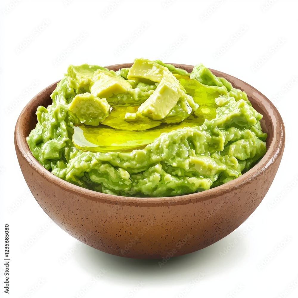 Fresh and Creamy Avocado Dip with Olive Oil Drizzle in a Rustic Bowl Fresh and Creamy Avocado Dip with Olive Oil Drizzle in a Rustic Bowl