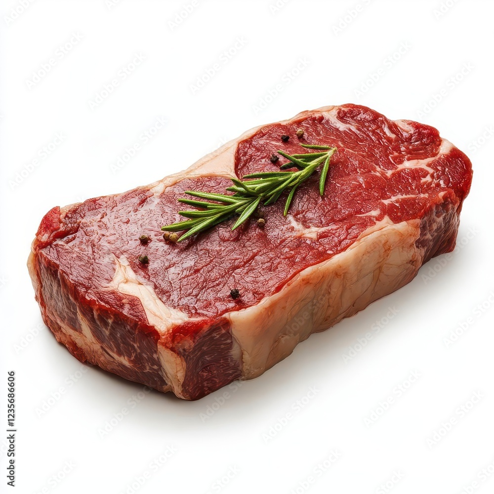 Raw Red Meat Steak Isolated on White Background for Food Photography Raw Red Meat Steak Isolated on White Background for Food Photography