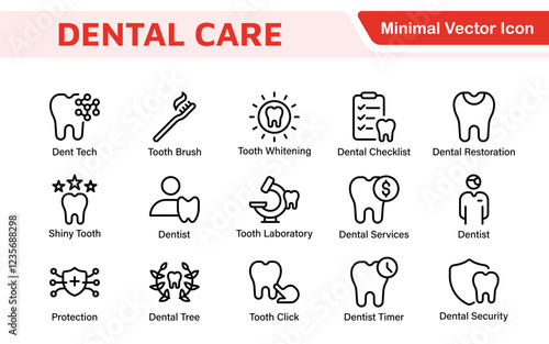 Dental Icon Set. A comprehensive collection of vibrant and professional icons for dental practices, perfect for patient communication to promote oral health awareness.