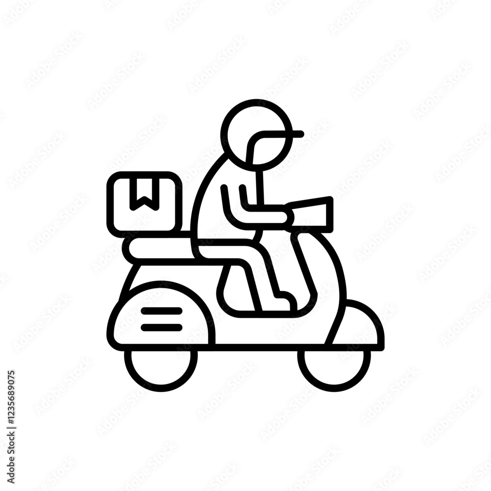 Courier delivery outline icons, minimalist vector illustration ,simple transparent graphic element .Isolated on white background Courier delivery outline icons, minimalist vector illustration ,simple transparent graphic element .Isolated on white background