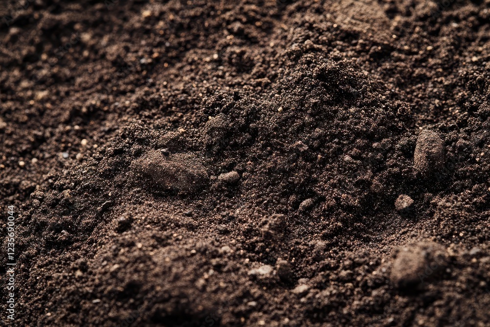 Rich Organic Soil Close-Up with Natural Texture Details for Gardening and Agriculture Concepts Rich Organic Soil Close-Up with Natural Texture Details for Gardening and Agriculture Concepts