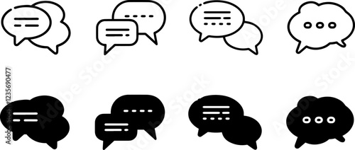 comment reply chat bubble icon set vector outline. message icon sign vector