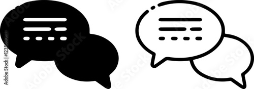 comment reply chat bubble icon set vector outline. message icon sign vector