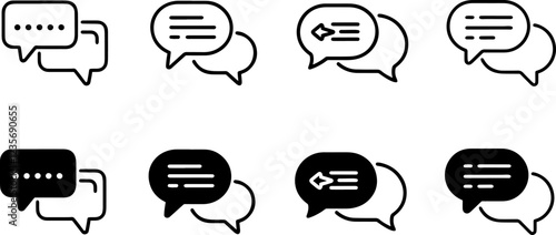 comment reply chat bubble icon set vector outline. message icon sign vector