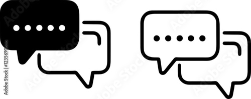 comment reply chat bubble icon set vector outline. message icon sign vector