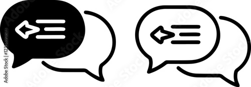 comment reply chat bubble icon set vector outline. message icon sign vector