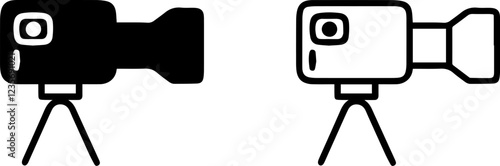 camera capture photo  icon sign line art vector silhouette set
